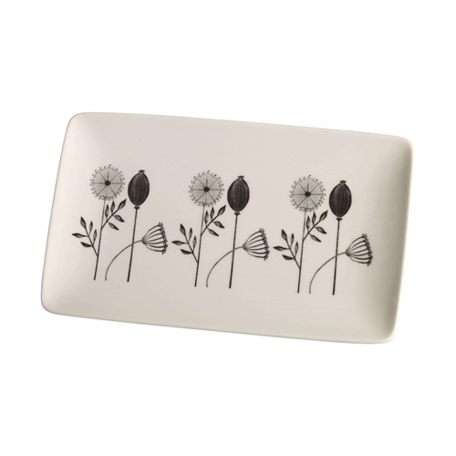 Assiett Frökapsel svart, L.21cm, B.13cm