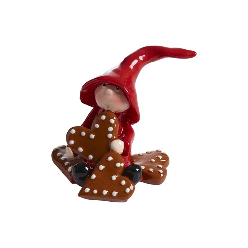 Wichtel Nisse mit Lebkuchen H.6,5cm