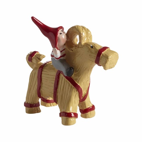 Wichtel Tusse mit Strohziege, H.7,5cm