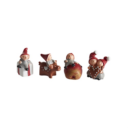 Nisse, 4 des. assorted, H.2,8-4cm