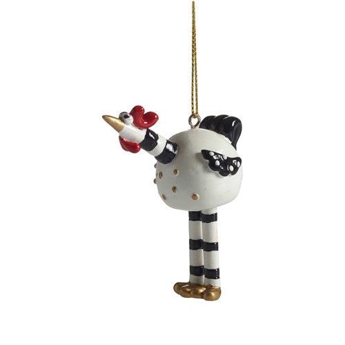 Hängande Gyllenkrok vit, H.7cm