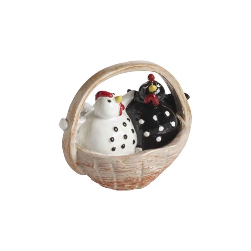 Hen in basket, H.5,5cm