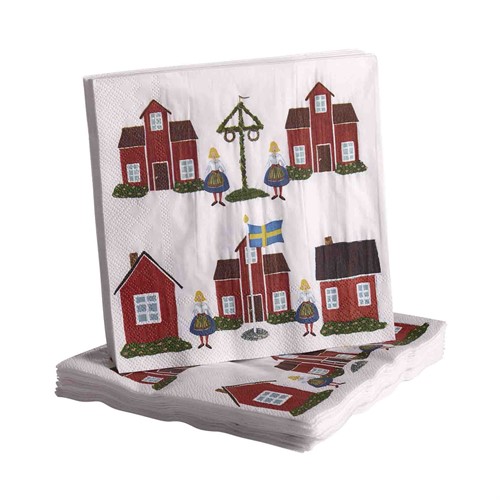 Lunchservett En smak av Sverige 20st, 33x33cm