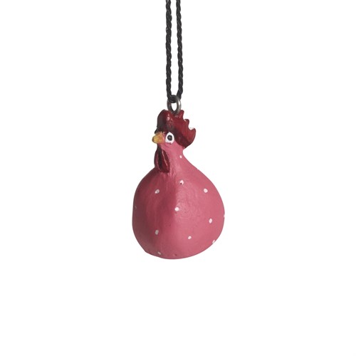 Hanging Hen cerise H.4cm