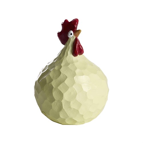 Höna Carved, gul H.9,6cm