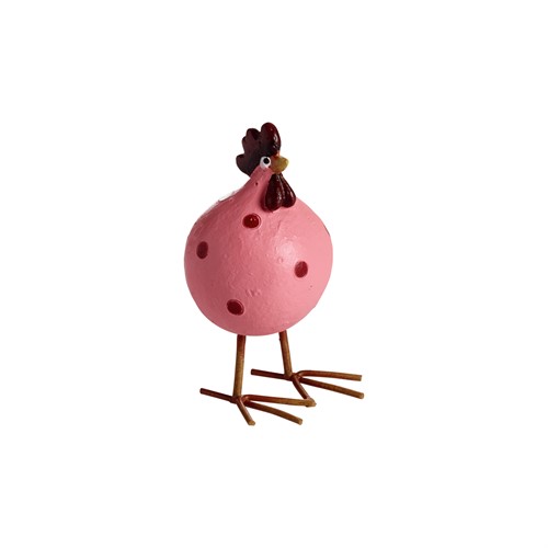 Höna Poppy på ben, rosa H.7,6cm