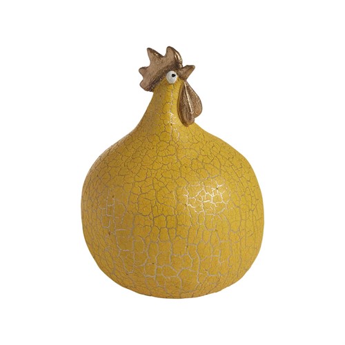 Höna Cracked gul, H.12,5cm