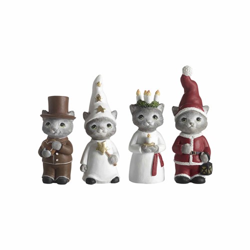 Lucia 4er-Set, Katzen H.6,5-8,3cm