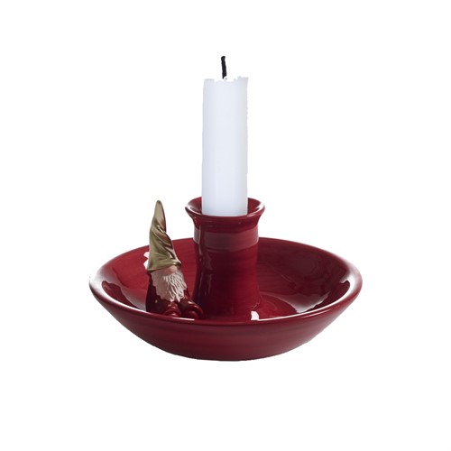 Candleholder Fritte, red H.7cm ø13cm