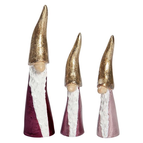 Tomte Wichtel rosa 3 Stk. H.7-9cm