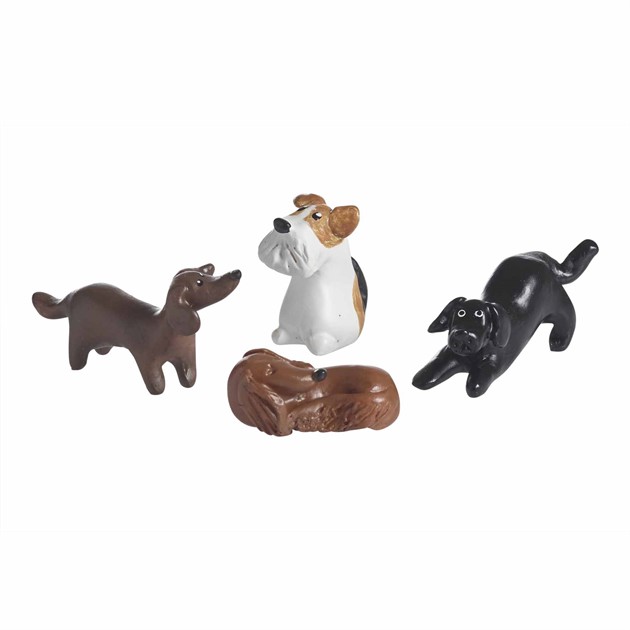 Hundar 4-pack, sorterat H.1,5-2,9cm