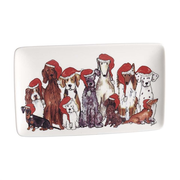 Assiett Julhund L.21cm, B.13cm