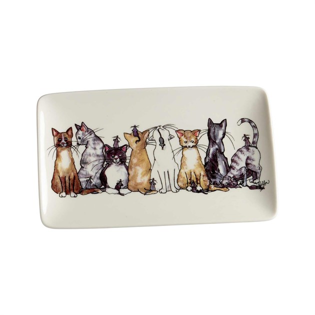 Plate Cats L.21cm, B.13cm