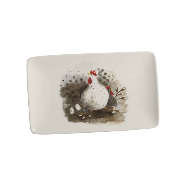 Plate Hen L.21cm, B.13cm