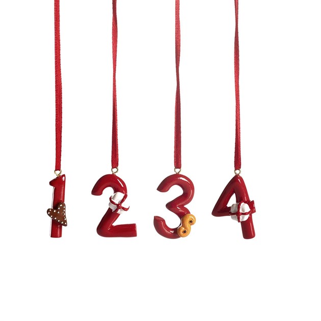Adventssiffror 1-4, H.4,5cm