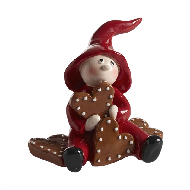 Wichtel Nisse mit Lebkuchen, groß H.10,5cm