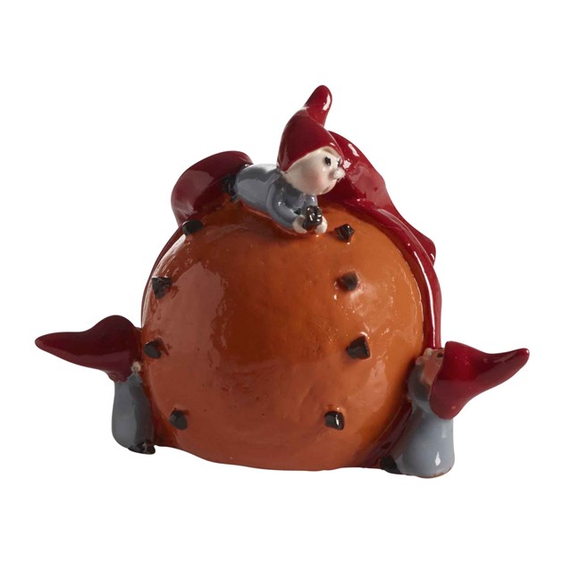 Wichtel Nisse mit Clementine, H.6cm
