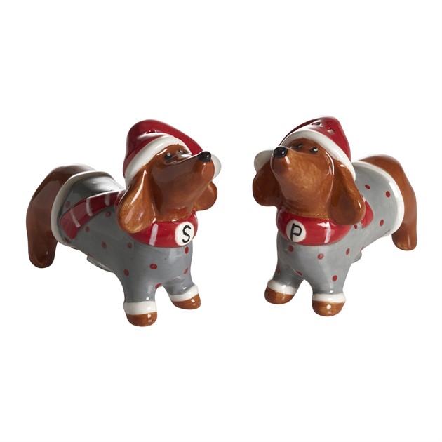 Salt och Peppar set, Hunden Dusty, H.7/L.9,2cm