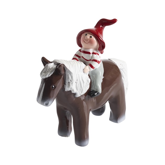 Tusse rider på häst, H.8,5cm