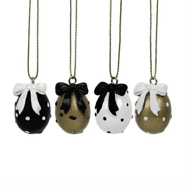 Hängande ägg, grafisk sort H.3cm