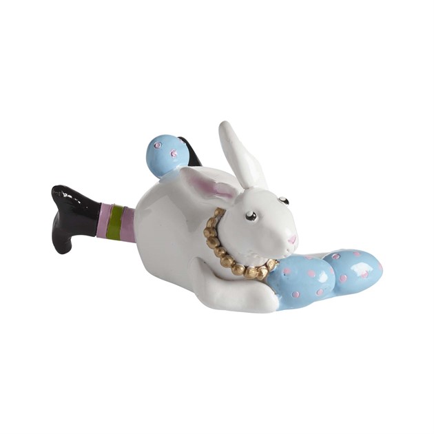 Hase mit Halskette, blau H.6cm