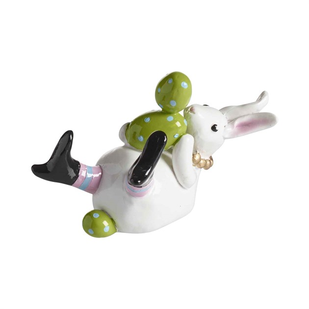Hase mit Halskette, grün H.6cm