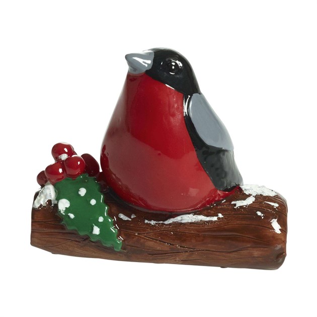 Domherre på gren, H.5,5cm/L.6cm