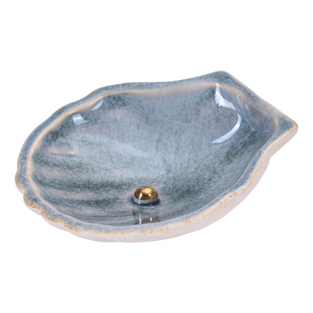 Scallop with golden pearl, small creme ø6cm