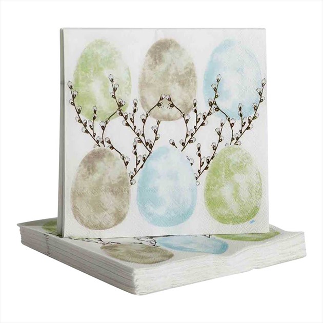 Papierservietten Ostereier, pastell 20 Stk. 33x33cm