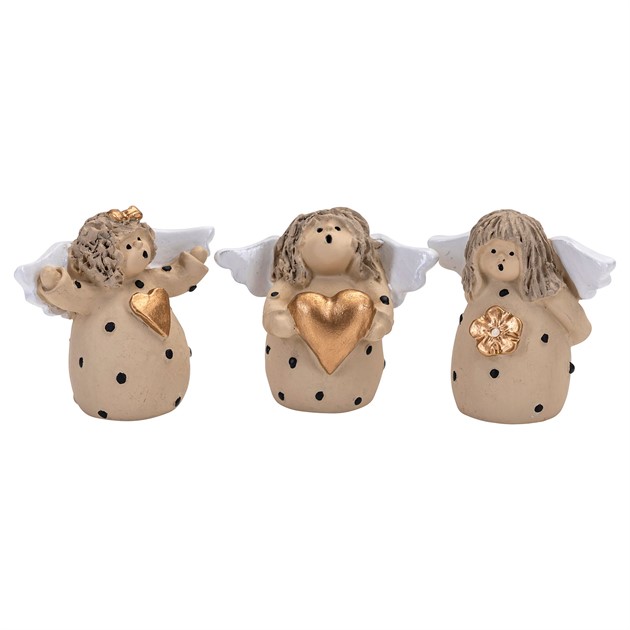 Engel 3er-Set gold, H.4cm