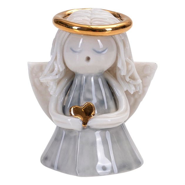 Ängeln Gemina grå, H.6,5cm