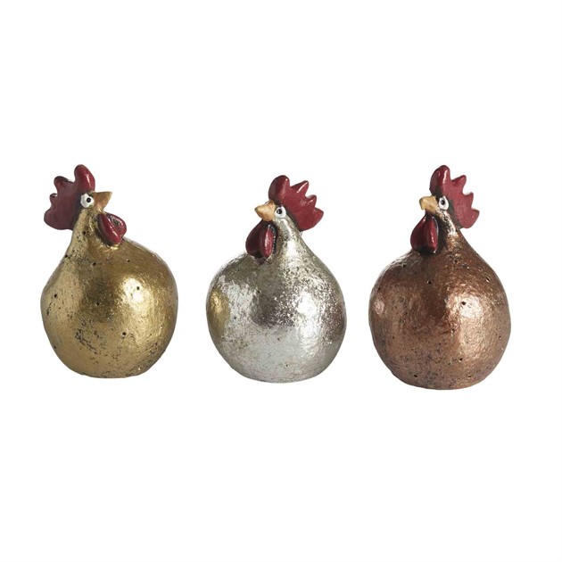 Höna Metall 3-p H.5,2cm