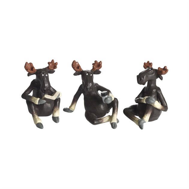 Elk on picnick, 3 pcs H.3,3-5cm
