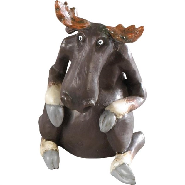 Elch sitzend klein H.14cm