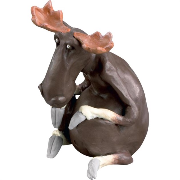 Elch sitzend groß H.20cm