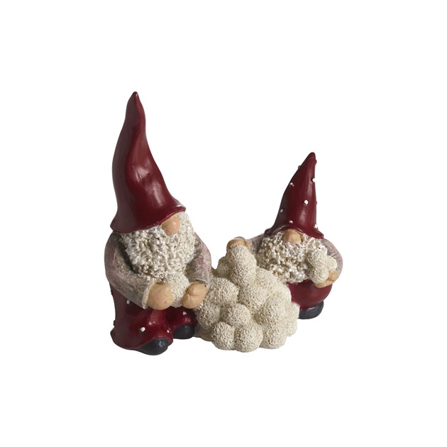 Elmer och Max med snölykta, H.8cm