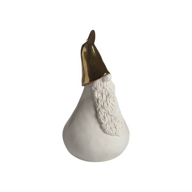 Tomten Ture, vit/guld, stor H.19cm