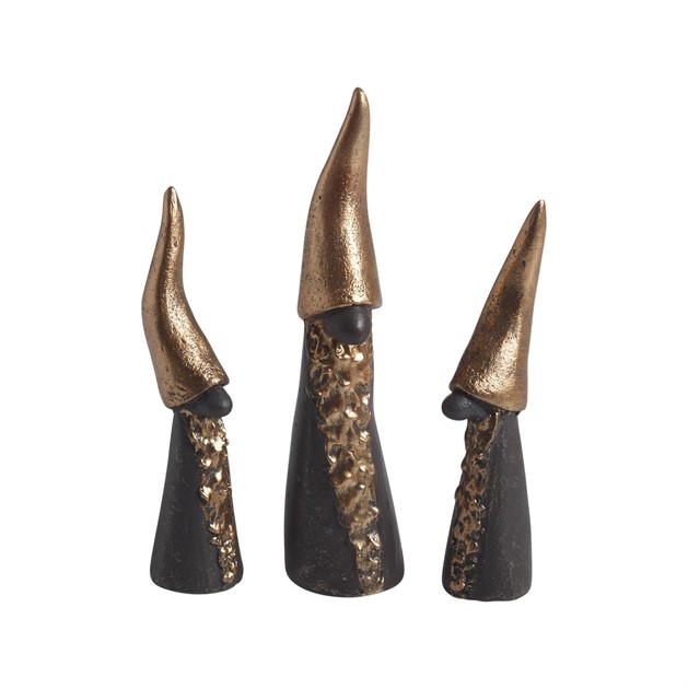 Tomten den långa svart 3 st H.7-9cm