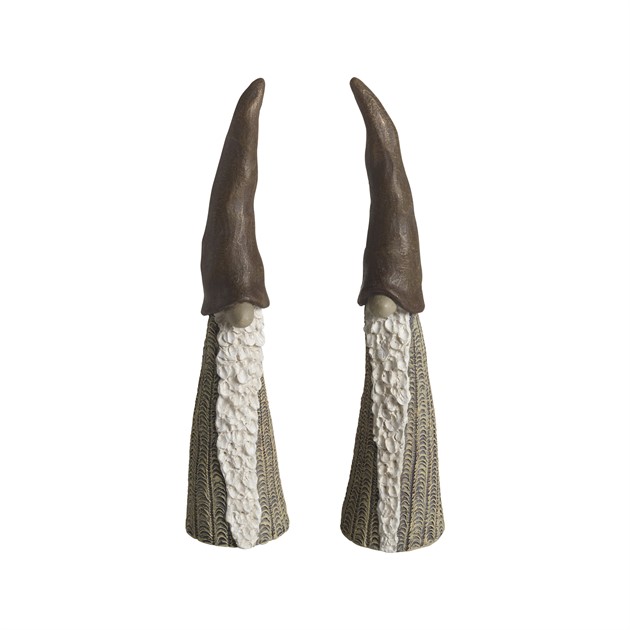 Tomten den långa beige, 2 st H.15cm