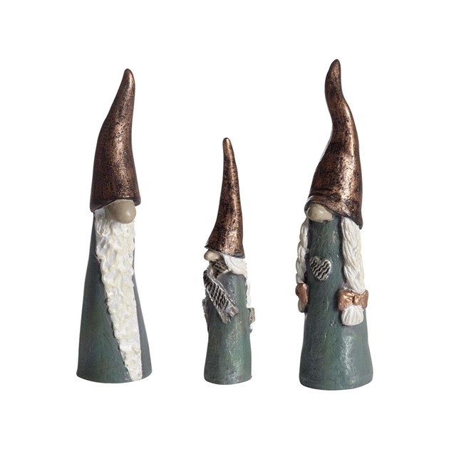 Tomten den långa Familj, metall 3st H.7-9cm