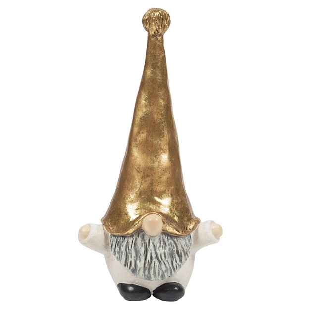 Tomten Hugo vit/guld H.18cm